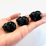 Obsidian Sleeping Cat, Obsidian Cat Nap, Obsidian Cat Nap Carving, Obsidian Gemstone Cat Carving, B-37