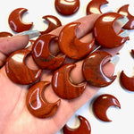Red Jasper Moon Carving, Red Jasper Gemstone Moon, Red Jasper Moon, Flat Red Jasper Moon Carving, B-29