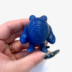 Blue Aventurine Poliwhirl Carving, Poliwhirl Gemstone Carving, Poliwhirl Pokemon Crystal Carving