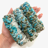 BLUE Sinuata White Sage, Flower Sage, White Sage with Blue Flowers, White Sage with Dried Flowers