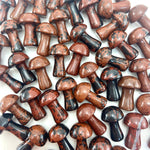 1" Mahogany Obsidian Mushroom, Small Mahogany Obsidian Mushroom, Mushroom Carving Mahogany Obsidian, P-129