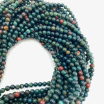 4mm Round Bloodstone Bead, Bloodstone Bead, Bloodstone Bead Strand, 16” Bloodstone Bead Strand