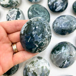 Moss Agate Palm Stone, Green Moss Agate, Polished Moss Agate Palm, Healing Moss Agate Palm