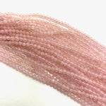 4mm Round Morganite Bead, Pink Morganite Bead, Morganite Bead Strand, 16” Morganite Bead Strand