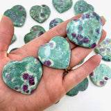 Ruby in Fuchsite Heart, Ruby in Fuchsite, 1.25"-1.75", Polished Ruby Fuchsite, T-108