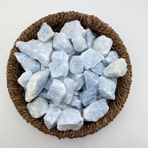 Blue Calcite Gemstone, One stone or a Baggy, Rough Blue Calcite, Raw Blue Calcite