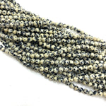 4mm Round Dalmatian Stone Bead, Dalmatian Bead, Dalmatian Bead Strand, 16” Dalmatian Bead Strand