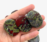 Dragonblood Worry Stone, Dragonblood Jasper Smooth Stone, Healing Dragonblood Jasper, P-11