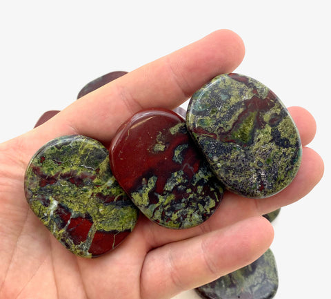 Dragonblood Worry Stone, Dragonblood Jasper Smooth Stone, Healing Dragonblood Jasper, P-11