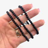 Dainty Obsidian Bracelet, Round Bead Obsidian Bracelet, 3-4mm Obsidian Bracelet