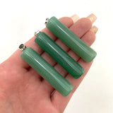 Green Aventurine Cylinder Pendant, Aventurine Pendant, Aventurine Gemstone Cylinder Pendant