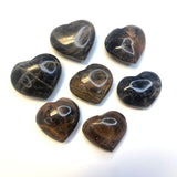 Black Moonstone Heart, Polished Black Moonstone, Pocket Black Moonstone, B-11