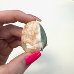 Stilbite and Celadonite Tumble, Tumbled Stilbite and Celadonite, Pocket Stilbite Stone, Polished Stilbite, B-59