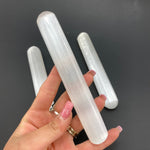 Smooth Selenite Wand, Long Selenite Massager, Selenite Massage Wand, Selenite Smooth Wand