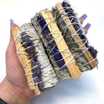 Sage, Palo Santo, and Lavender Sage, Mixed Sage, Lavender Smoky Cleansing, Smoke Cleansing Wand