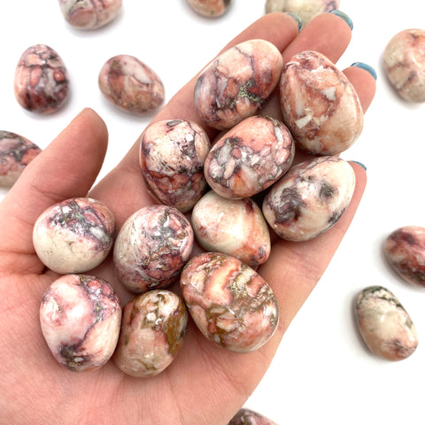 Pink Porcelain Jasper, Tumbled Pink Jasper, Porcelain Jasper, T-128