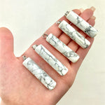 Howlite Cylinder Pendant, Howlite Pendant, Howlite Gemstone Cylinder Pendant