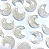 Clear Quartz Moon Carving, Quartz Gemstone Moon, Quartz Moon, Flat Quartz Moon Carving, B-32