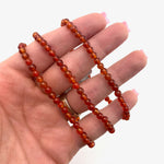 Dainty Carnelian Bracelet, Round Bead Carnelian Bracelet, 3-4mm Carnelian Bracelet