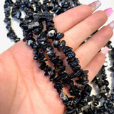 32” Black Onyx Bead, Onyx Chip Bead Strand, Onyx Bead Necklace, Beaded Onyx