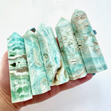 Blue Aragonite Polished Point, Natural Blue Aragonite, Blue Aragonite Obelisk, Aragonite Point