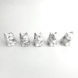 Howlite Chubby Cat, Howlite Cat Carving, Howlite Gemstone Cat Carving, Chubby Kitty Carving, Howlite Kitty Carving, B-34