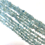 16” Aquamarine Bead, Aquamarine Chip Bead Strand, Aquamarine Bead Necklace, Beaded Aquamarine