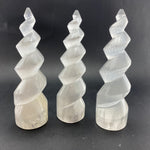 15cm Selenite Spiral, Selenite Swirl, Selenite Unicorn Horn, Unicorn Spiral, Selenite Spiral