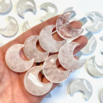 Clear Quartz Moon Carving, Quartz Gemstone Moon, Quartz Moon, Flat Quartz Moon Carving, B-32