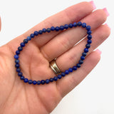 Dainty Lapis Lazuli Bracelet, Round Bead Lapis Bracelet, 3-4mm Lapis Lazuli Bracelet