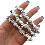 Howlite Gemstone Bracelet, Howlite Bracelet, Howlite Chip Bracelet