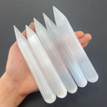 Selenite Wand, Pointed Selenite Wand, Satin Spar Selenite Wand, Selenite Massage Wand with Point