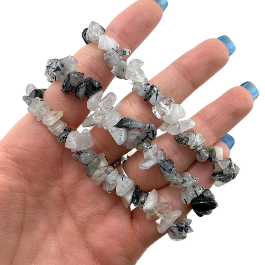 Natural Black Rutilated Quartz Crystal Bracelet Clear Round Beads Stretch  Women Brazil AAAAAA | idusem.idu.edu.tr