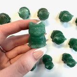 Green Aventurine Chubby Cat, Aventurine Cat Carving, Aventurine Gemstone Cat Carving, Chubby Kitty Carving, Aventurine Kitty Carving, B-35