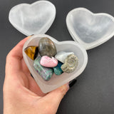 Mini Heart Bowl, Selenite Heart Bowl, Selenite Heart, Selenite Polished Bowl