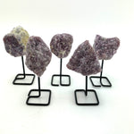 Lepidolite Stand, Lepidolite on a stand, Lepidolite Specimen, Lepidolite on Metal Base
