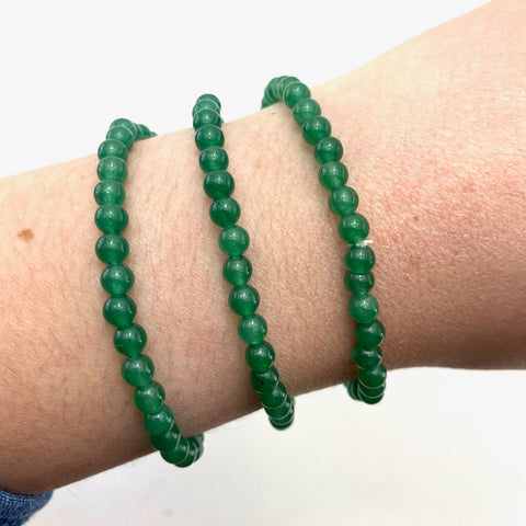 Dainty Aventurine Bracelet, Round Bead Aventurine Bracelet, 3-4mm Aventurine Bracelet