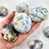 White Agate with Dendrite Palm Stone, Dendrite Agate Palm, Polished Dendrite Agate Palm