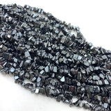 32" Hematite Bead, Hematite Chip Bead Strand, Hematite Bead Strand, Beaded Hematite