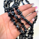 32” Snowflake Obsidian Bead, Snowflake Obsidian Chip Bead Strand, Snowflake Obsidian Bead Necklace, Beaded Snowflake Obsidian