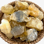 Honey Calcite, Rough Honey Calcite, One Stone or Baggy, Raw Honey Calcite