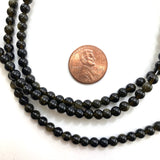 4mm Round Goldsheen Obsidian Bead, Goldsheen Obsidian Bead, 16” Goldsheen Obsidian Bead Strand
