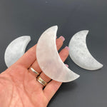 Selenite Flat Moon, Small Selenite Moon, Selenite Flat Moon, Polished Selenite Moon