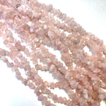 32” Rose Quartz Bead, Rose Quartz Chip Bead Strand, Rose Quartz Bead Necklace, Beaded Rose Quartz