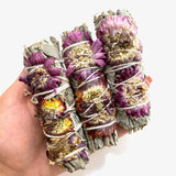 Floral Sage, White Sage with Dried Flowers, White Sage with Flowers, "Paperflower" Sage