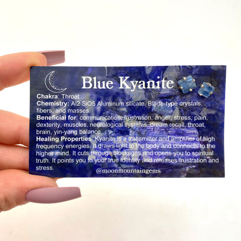 Blue Kyanite Stud Earring, Sterling Silver Kyanite Earring, Dainty Kyanite Earring, Kyanite Studs