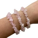 Rose Quartz Gemstone Bracelet, Rose Quartz Bracelet, Rose Quartz Chip Bracelet