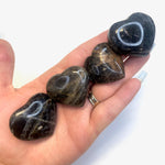 Black Moonstone Heart, Polished Black Moonstone, Pocket Black Moonstone, B-11