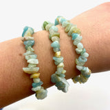 Amazonite Bracelet, Amazonite Chip Bracelet, Polished Amazonite Bracelet