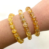 8mm Citrine Bracelet, Round Citrine Bracelet, Citrine Gemstone Bracelet, GC-43